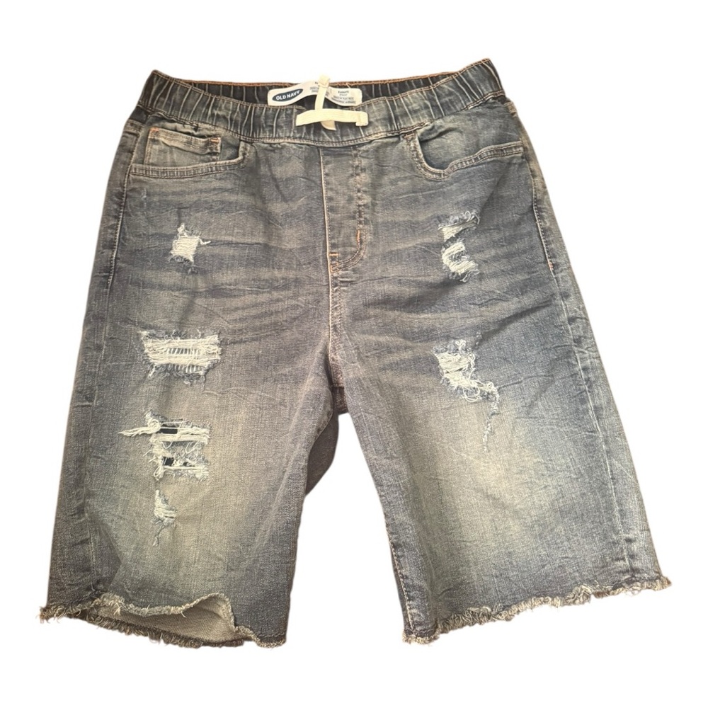 6/$20 Old Navy Boys Size XL Slim Distressed Gray Denim Shorts